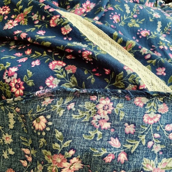 Entro Floral Strappy Crochet Lace Tunic Top Womens sz S Blouse Shirt Oversize - Picture 7 of 7